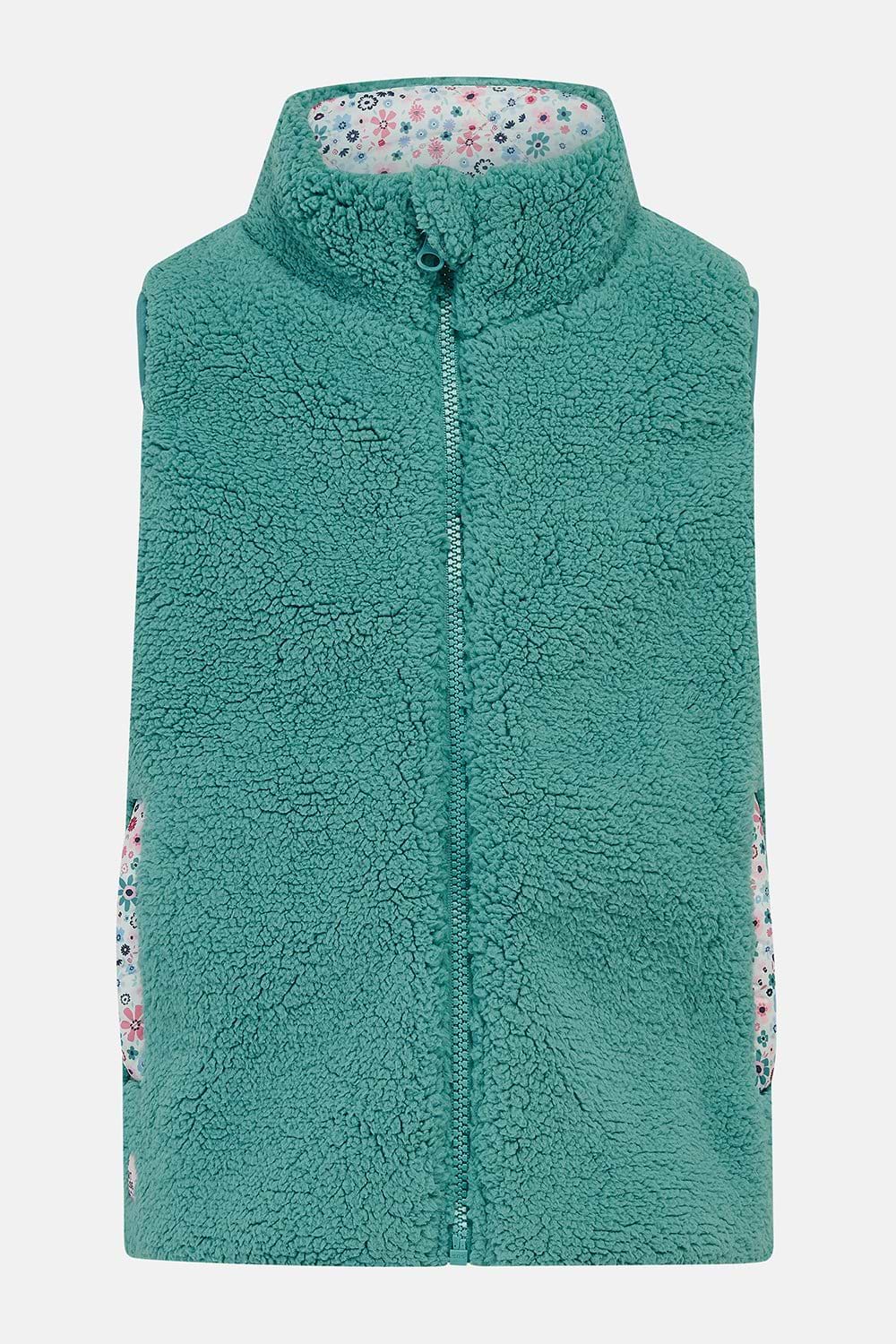 Lighthouse Amber Reversible Gilet - Teal Floral