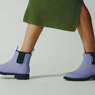 Merry People Bobbi Lavender & Navy Ankle Wellington Boot
