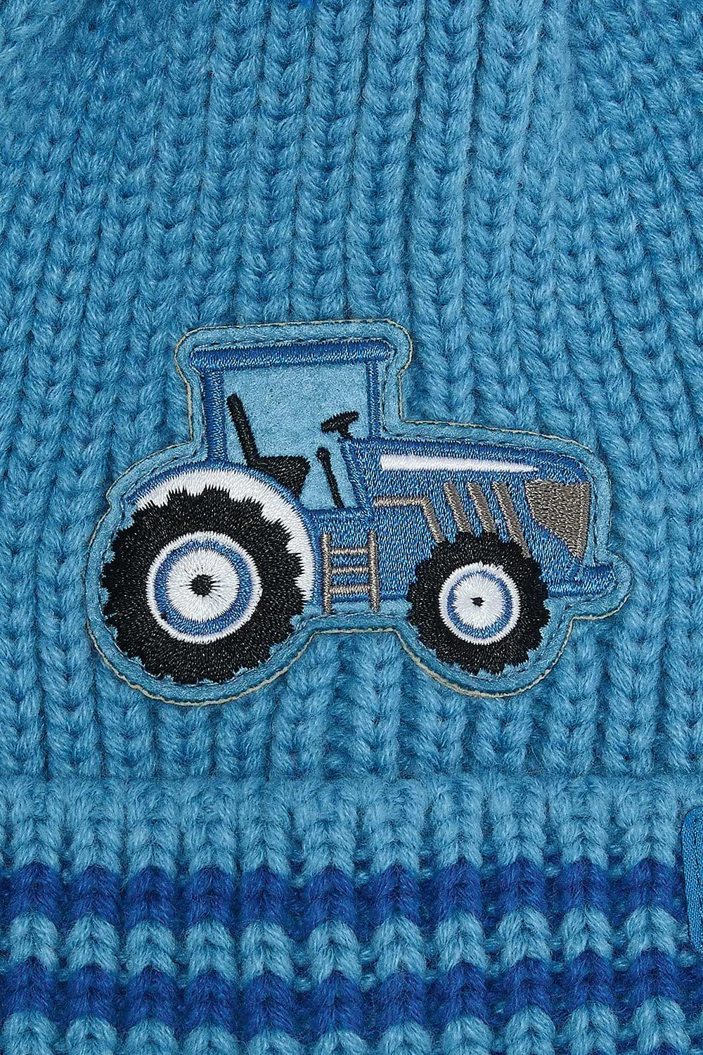 Lighthouse Children’s Bobbie Bobble Hat - Blue Tractor