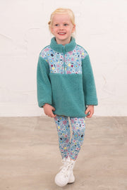 Lighthouse Cassie Fleece - Teal Floral