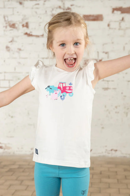 Lighthouse Causeway Swing Tee - Pink Tractor Friends
