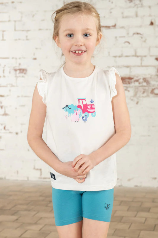 Lighthouse Causeway Swing Tee - Pink Tractor Friends