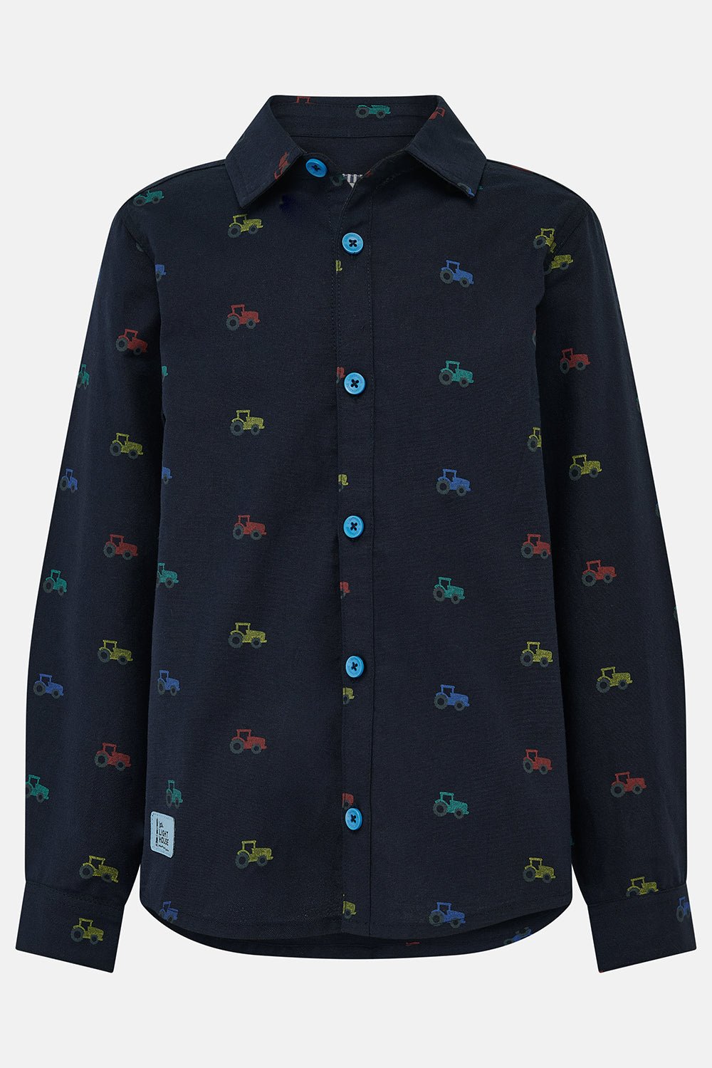 Lighthouse Charlie Shirt - Navy Tractor Print