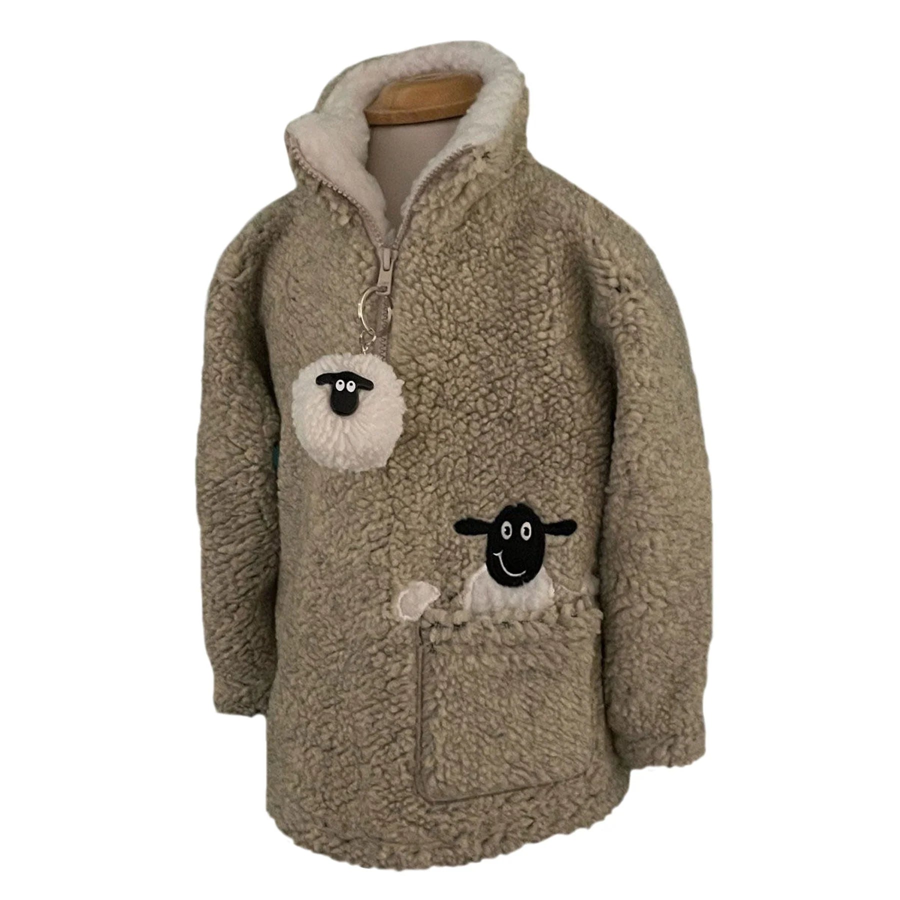 Ramblers Childs Danglies Sheep Zip Neck Fleece With Keyring
