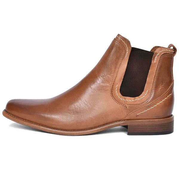 Escape Mens Austin Leather Chelsea Boots in Tan
