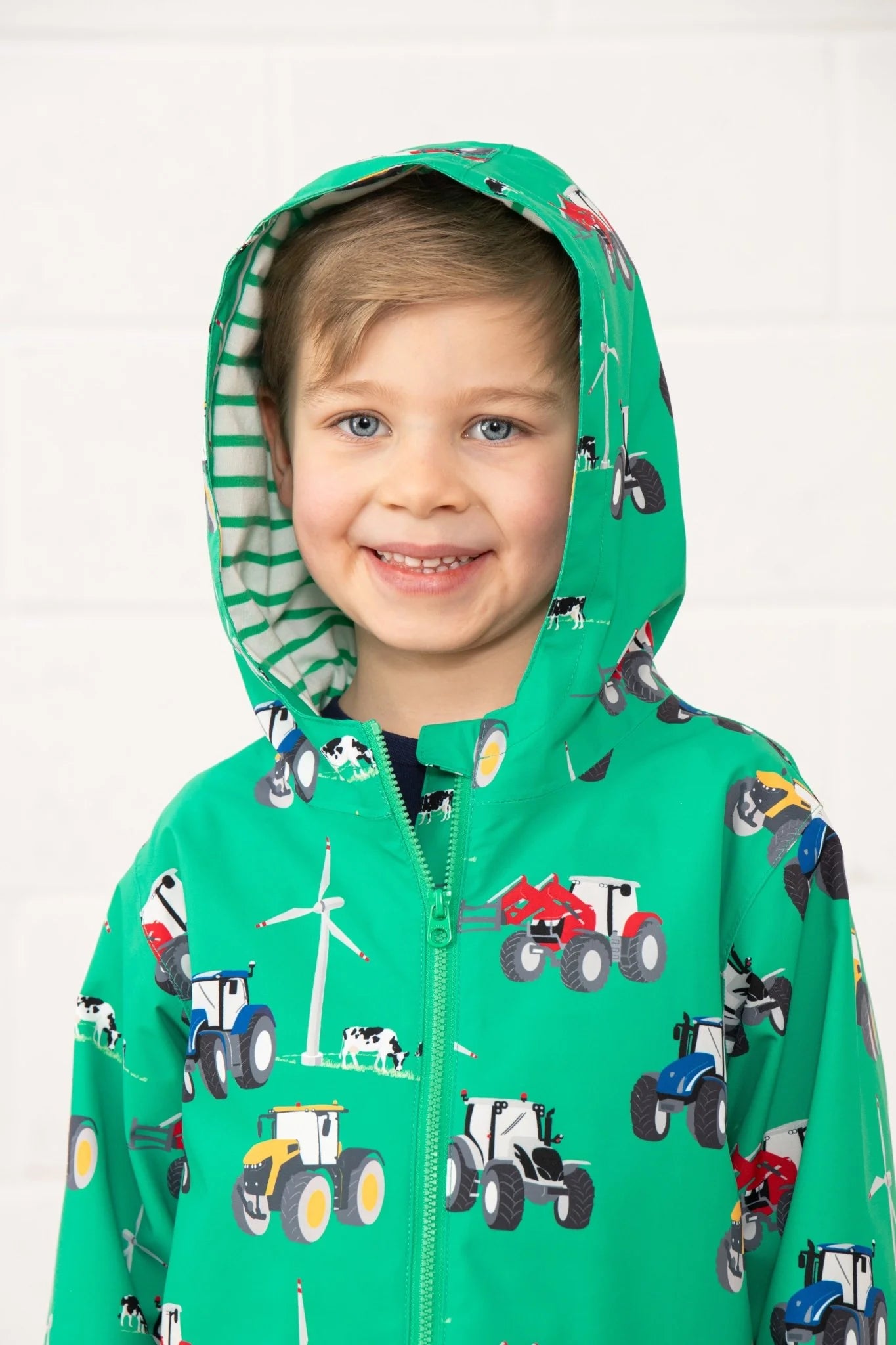 Lighthouse Boys Ethan Jacket - Tractor Wind Turbine Print
