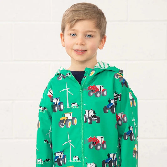 Lighthouse Boys Ethan Jacket - Tractor Wind Turbine Print
