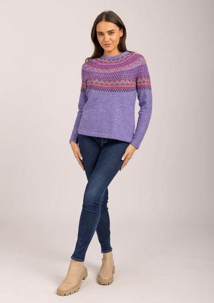 MudFlower Ladies Fairisle Jumper Purple