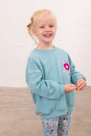 Lighthouse Flora Sweatshirt - Pastel Teal
