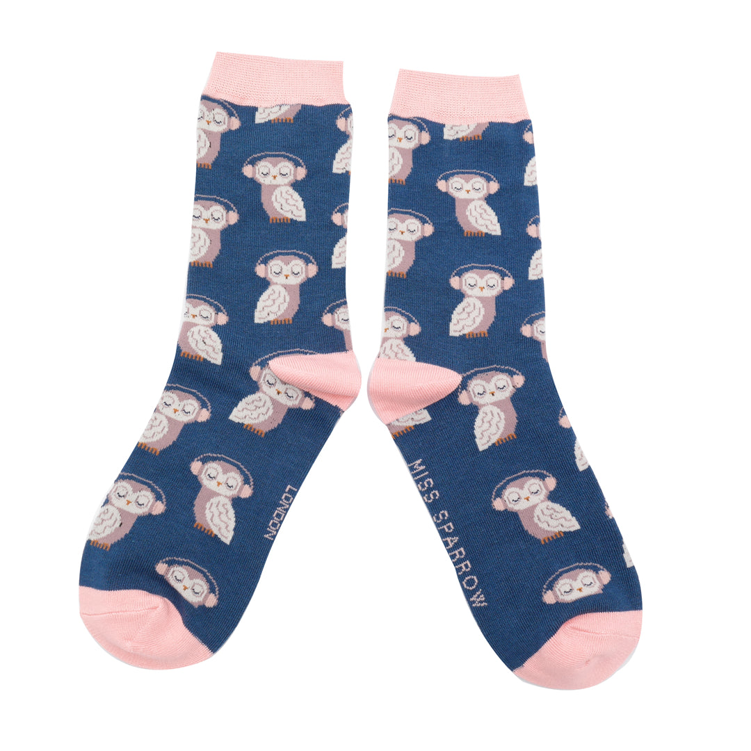 Miss Sparrow Funky Owls Navy