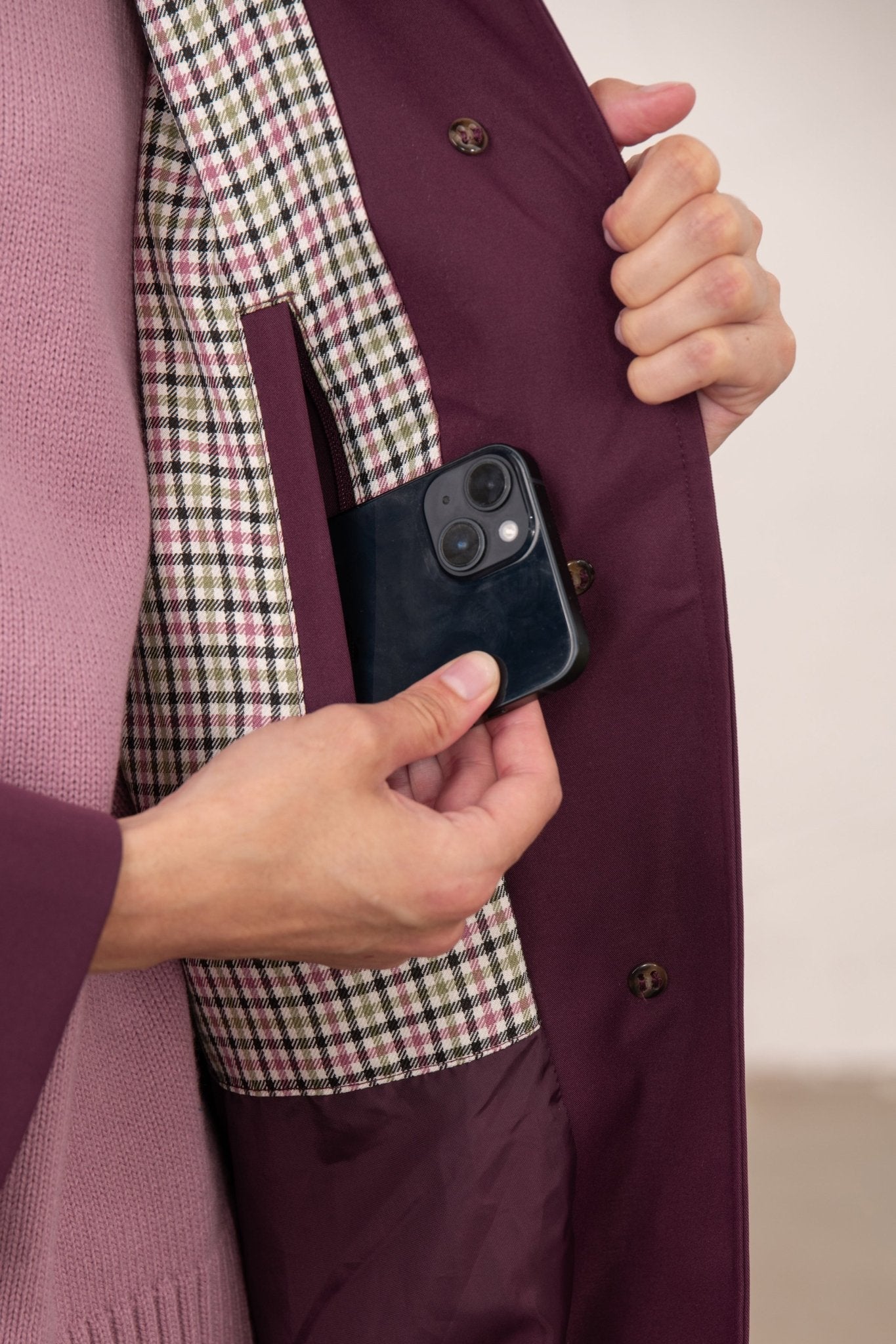 Lighthouse Harper Waterproof Trench Coat - Damson