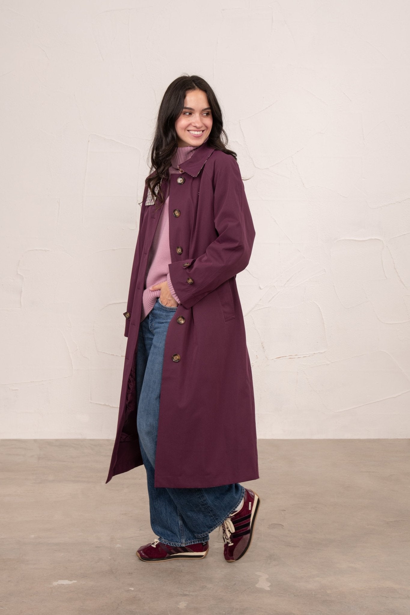 Lighthouse Harper Waterproof Trench Coat - Damson