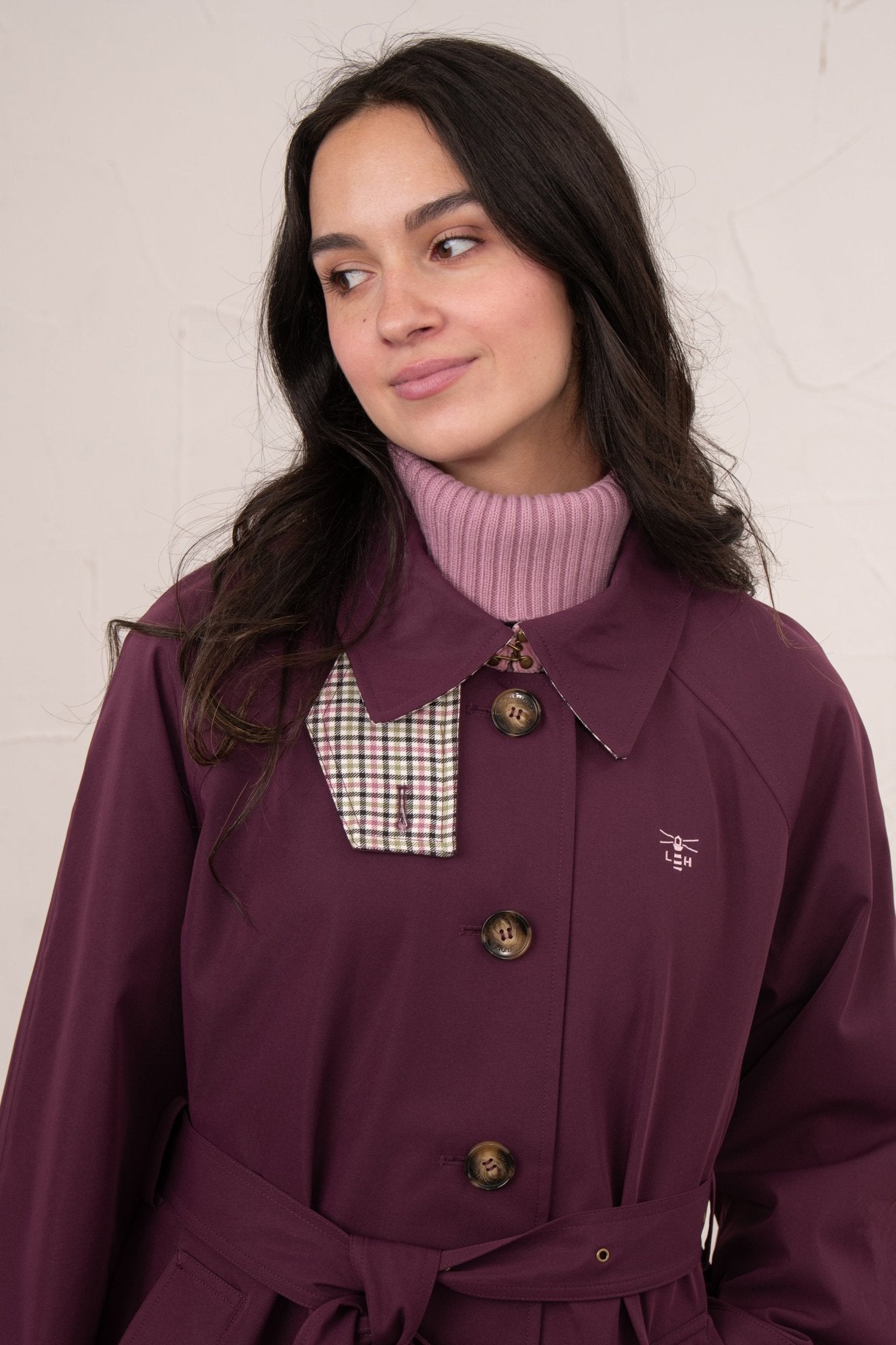 Lighthouse Harper Waterproof Trench Coat - Damson