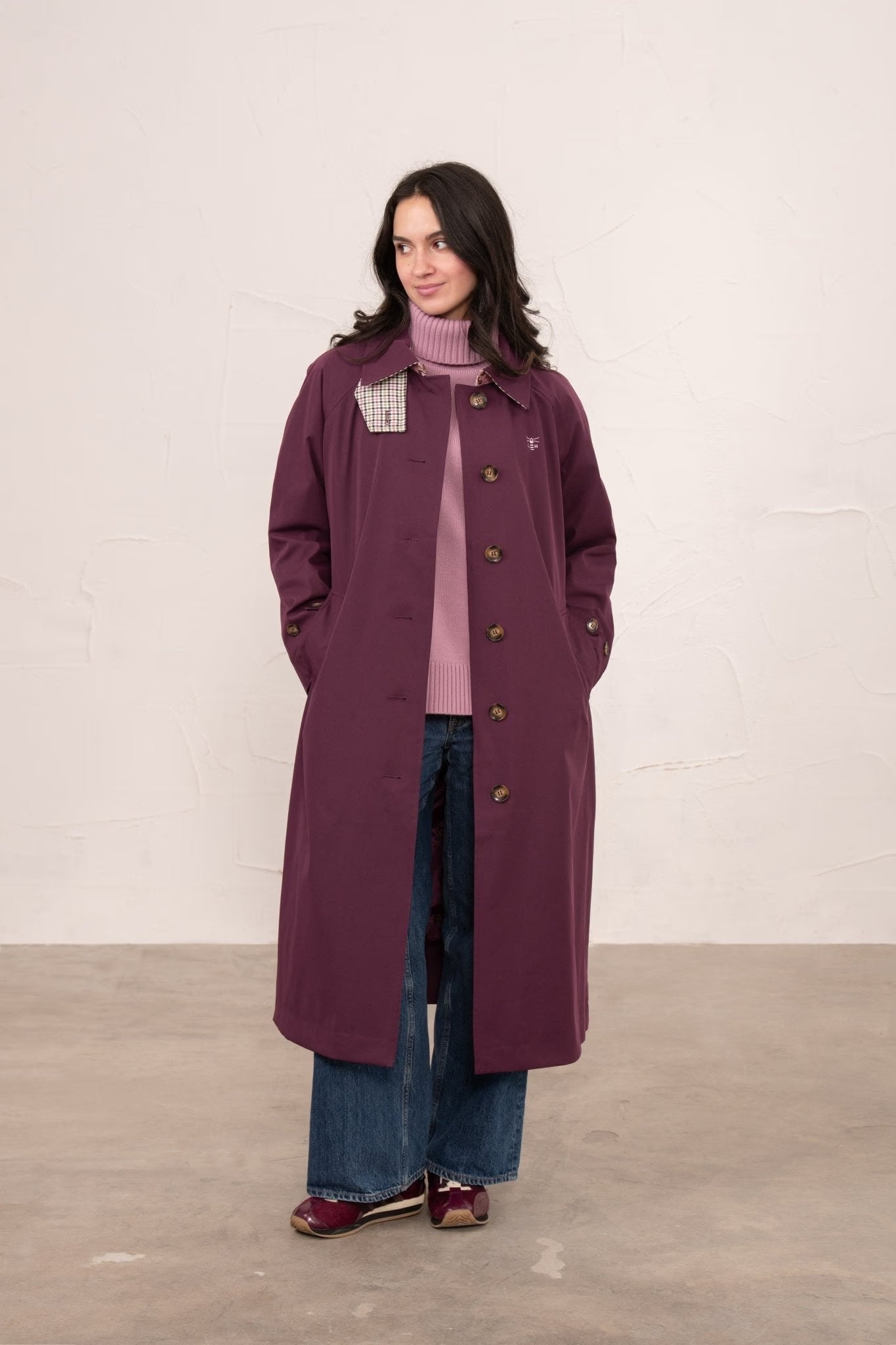 Lighthouse Harper Waterproof Trench Coat - Damson