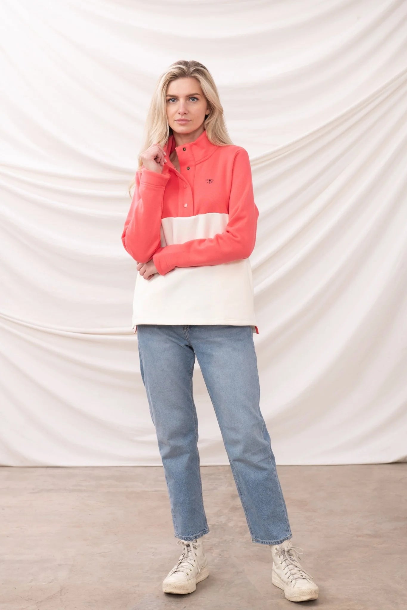 Lighthouse Haven Jersey - Coconut Deep Coral