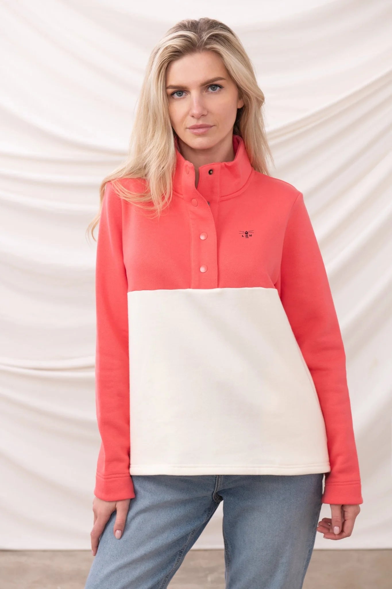 Lighthouse Haven Jersey - Coconut Deep Coral