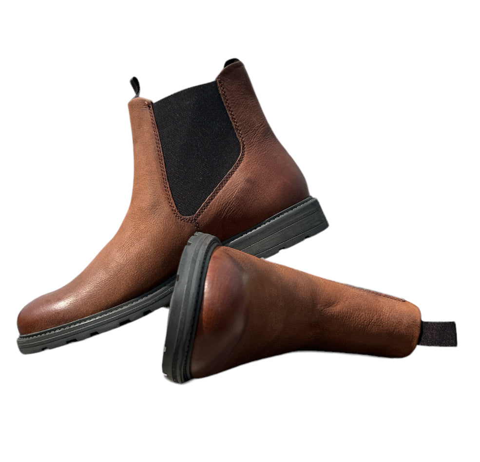 Corrib Mens Norton Chelsea Cognac Leather Boots - Non Safety