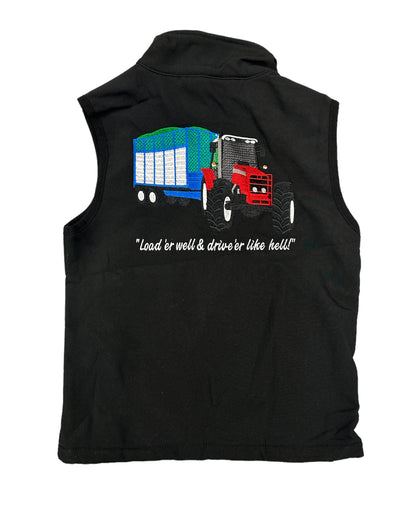 Kids Impact Black Softshell Bodywarmer – Red Tractor & Blue Trailer