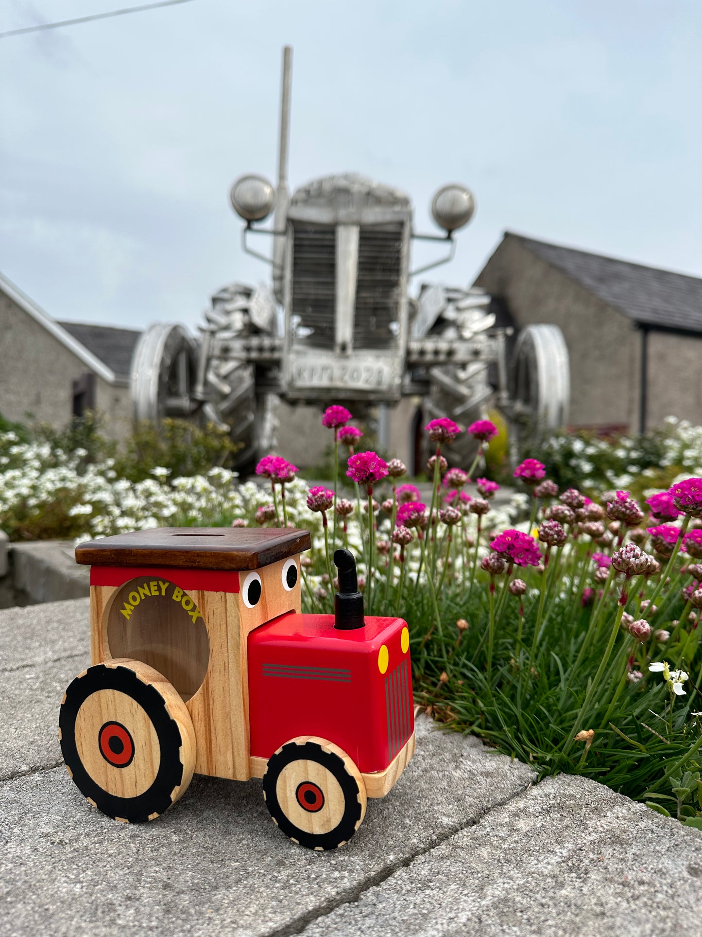 Wooden top toy money