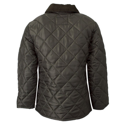 Walker & Hawkes Kids’ Quilted Bomber Husky Jacket in Olive