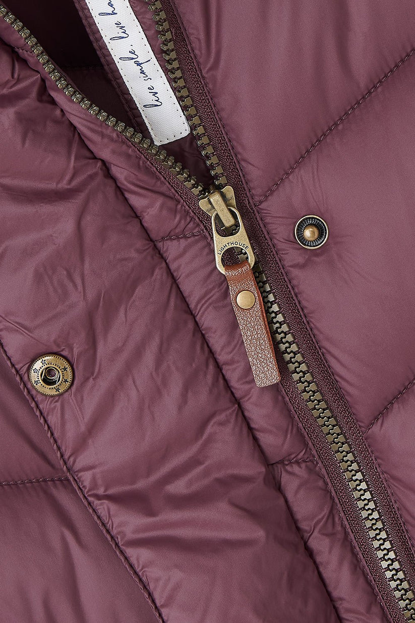 Lighthouse Laurel Mid-Length Coat in Cranberry