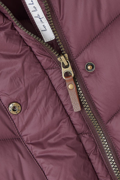 Lighthouse Laurel Mid-Length Coat in Cranberry