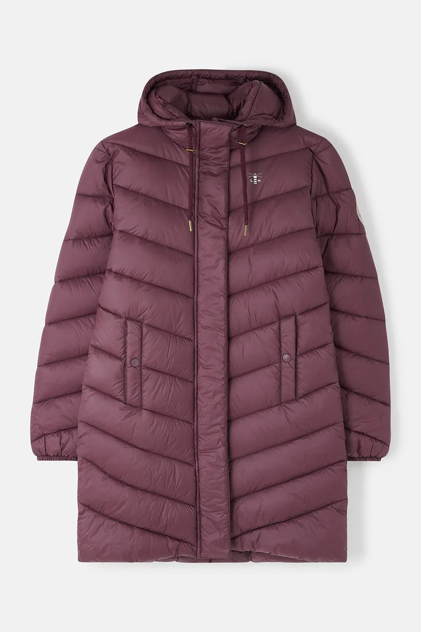 Lighthouse Laurel Mid-Length Coat in Cranberry