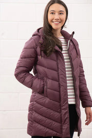 Lighthouse Laurel Mid-Length Coat in Cranberry