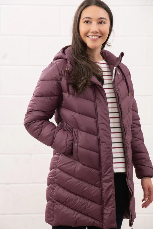 Lighthouse Laurel Mid-Length Coat in Cranberry
