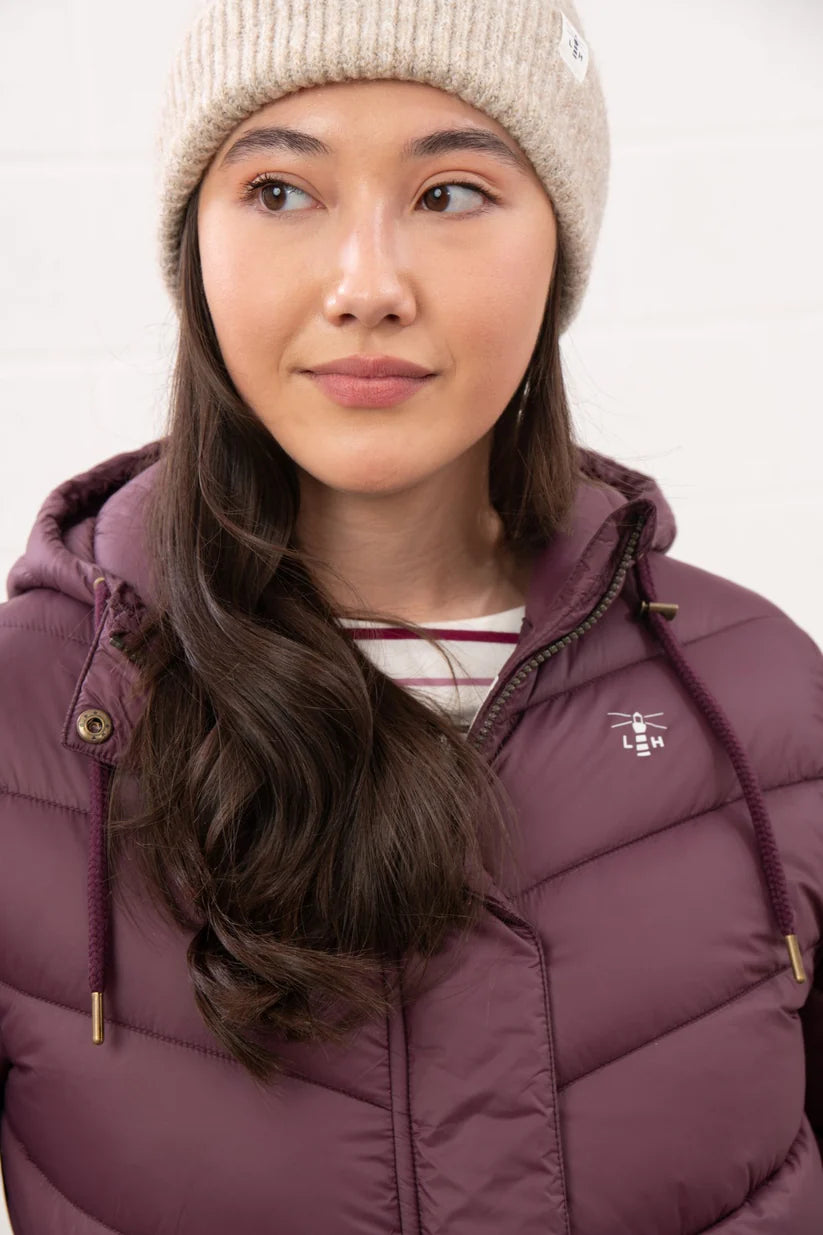 Lighthouse Laurel Mid-Length Coat in Cranberry