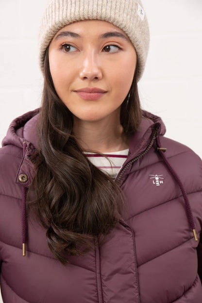 Lighthouse Laurel Mid-Length Coat in Cranberry