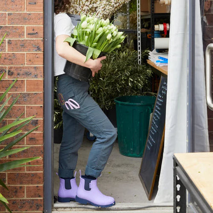 Merry People Bobbi Lavender & Navy Ankle Wellington Boot