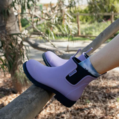Merry People Bobbi Lavender & Navy Ankle Wellington Boot