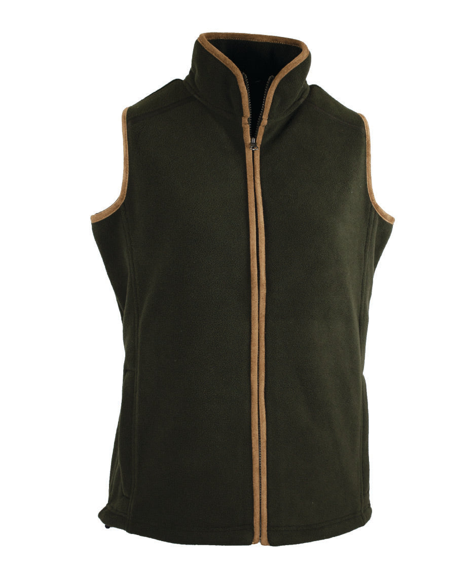 Oxford Blue Ladies Fleece Gilet in Khaki