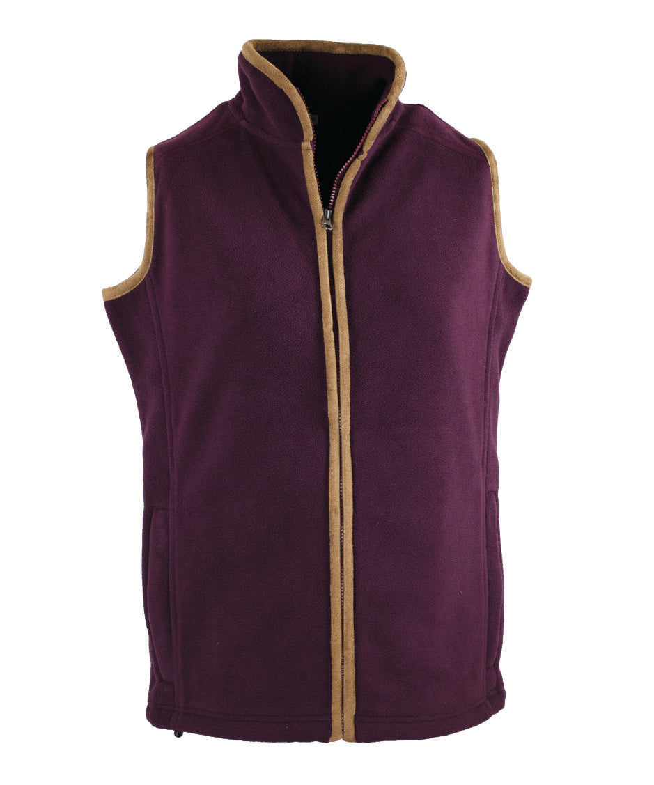 Oxford Blue Ladies Fleece Gilet in Plum
