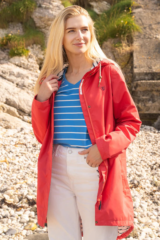 Lighthouse Ladies Beachcomber Long Jacket - Poppy