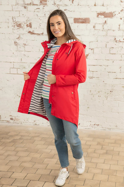 Lighthouse Ladies Beachcomber Long Jacket - Poppy