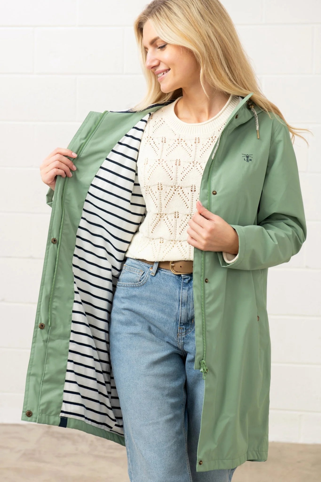 Lighthouse Ladies Beachcomber Long Jacket - Soft Sage