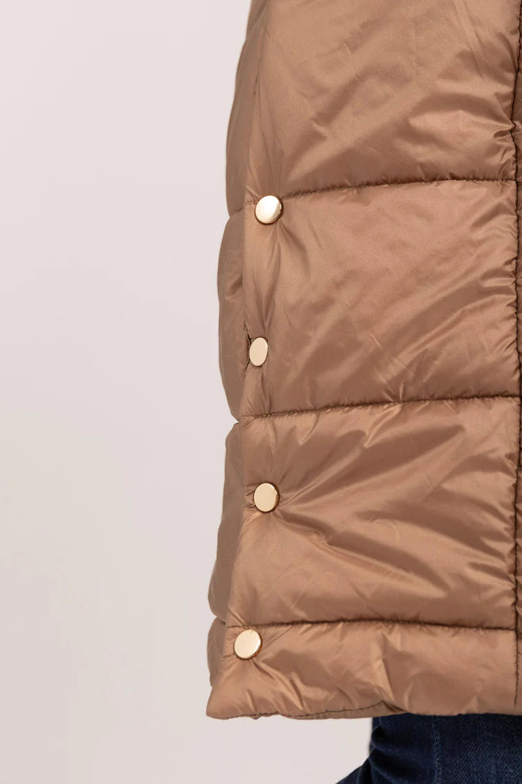 Mud Flower Ladies Long Line Gilet Gold