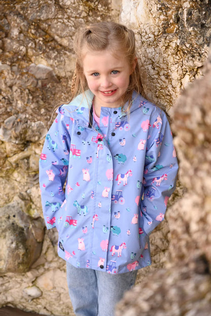 Lighthouse Girls Olivia Waterproof Coat - Lilac Farm Print