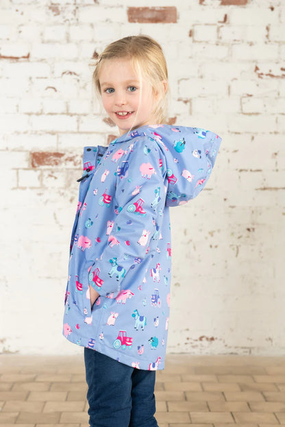 Lighthouse Girls Olivia Waterproof Coat - Lilac Farm Print