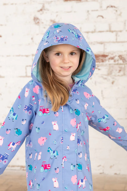 Lighthouse Girls Olivia Waterproof Coat - Lilac Farm Print