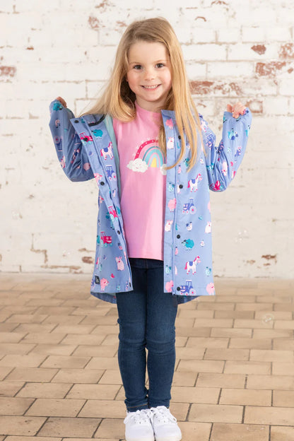 Lighthouse Girls Olivia Waterproof Coat - Lilac Farm Print