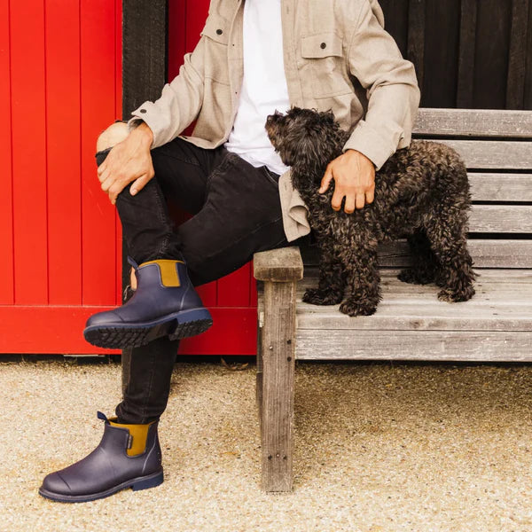 Merry People Bobbi Oxford Blue & Tan Ankle Wellington Boot