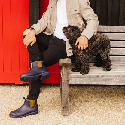 Merry People Bobbi Oxford Blue & Tan Ankle Wellington Boot