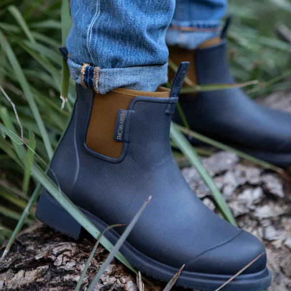 Merry People Bobbi Oxford Blue & Tan Ankle Wellington Boot