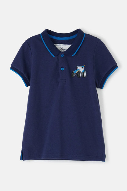 Lighthouse Pier Polo Shirt - Blue Tractor
