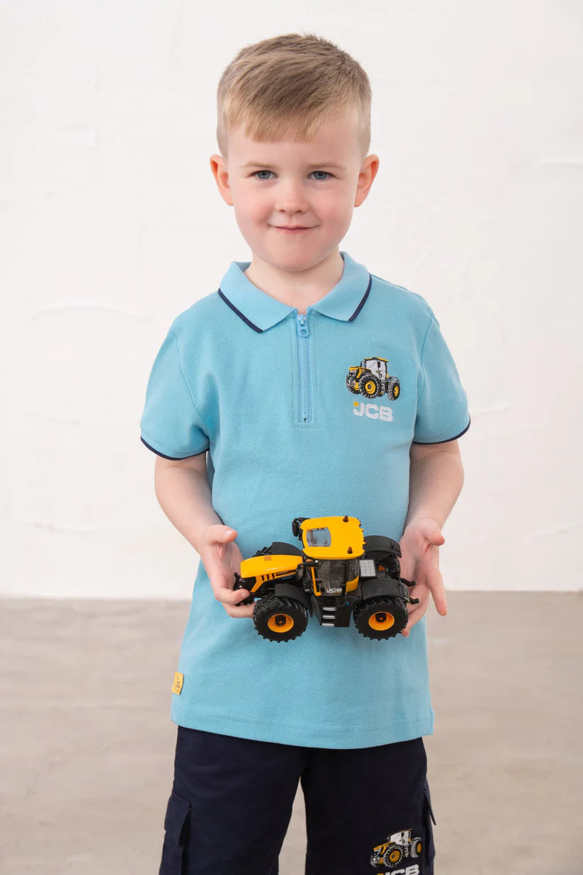 Lighthouse Pier Light Blue Polo Shirt - JCB Print