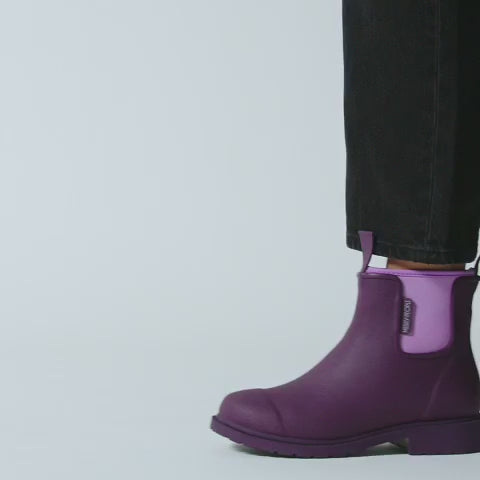 Load video: Merry People Bobbi Grape Ankle Wellington Boot