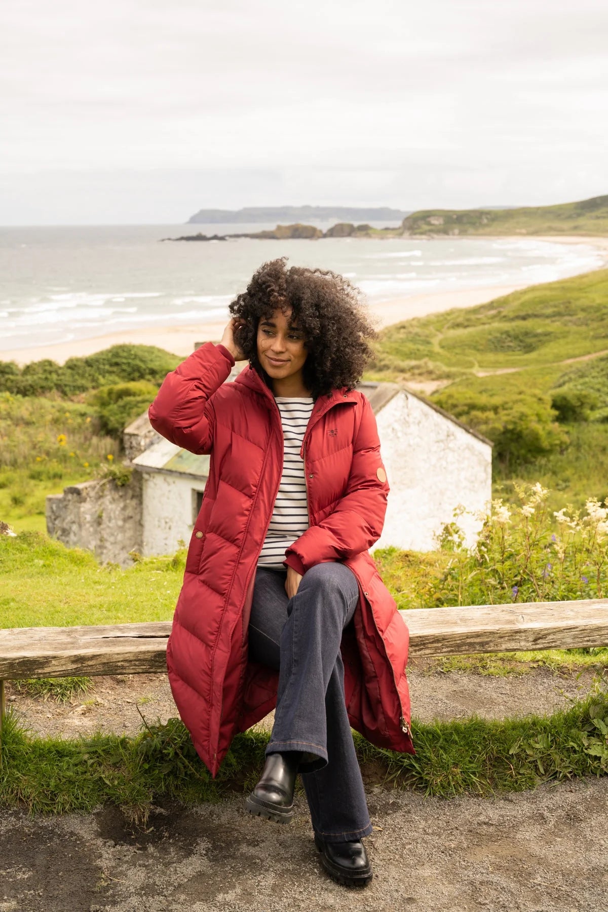 Lighthouse Savannah Long Coat  - Maroon